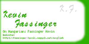 kevin fassinger business card